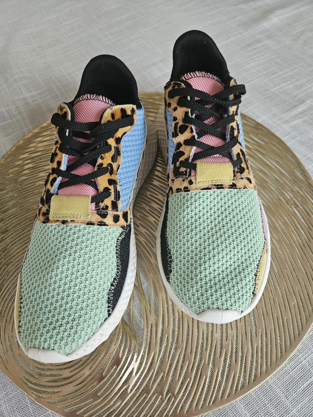 Steve Madden Verdict Leopard Multi Colorblock Knit Sneakers Women's Size 8.5 - Picture 4 of 10